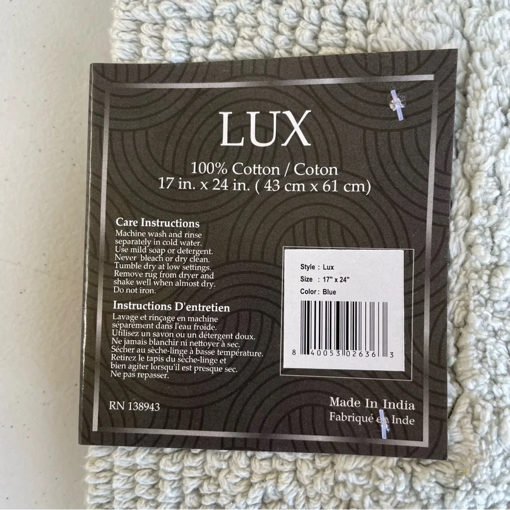 Better Trends Lux 100% Cotton Lux Collection Bath Mats Blue Bath Mat Tufted